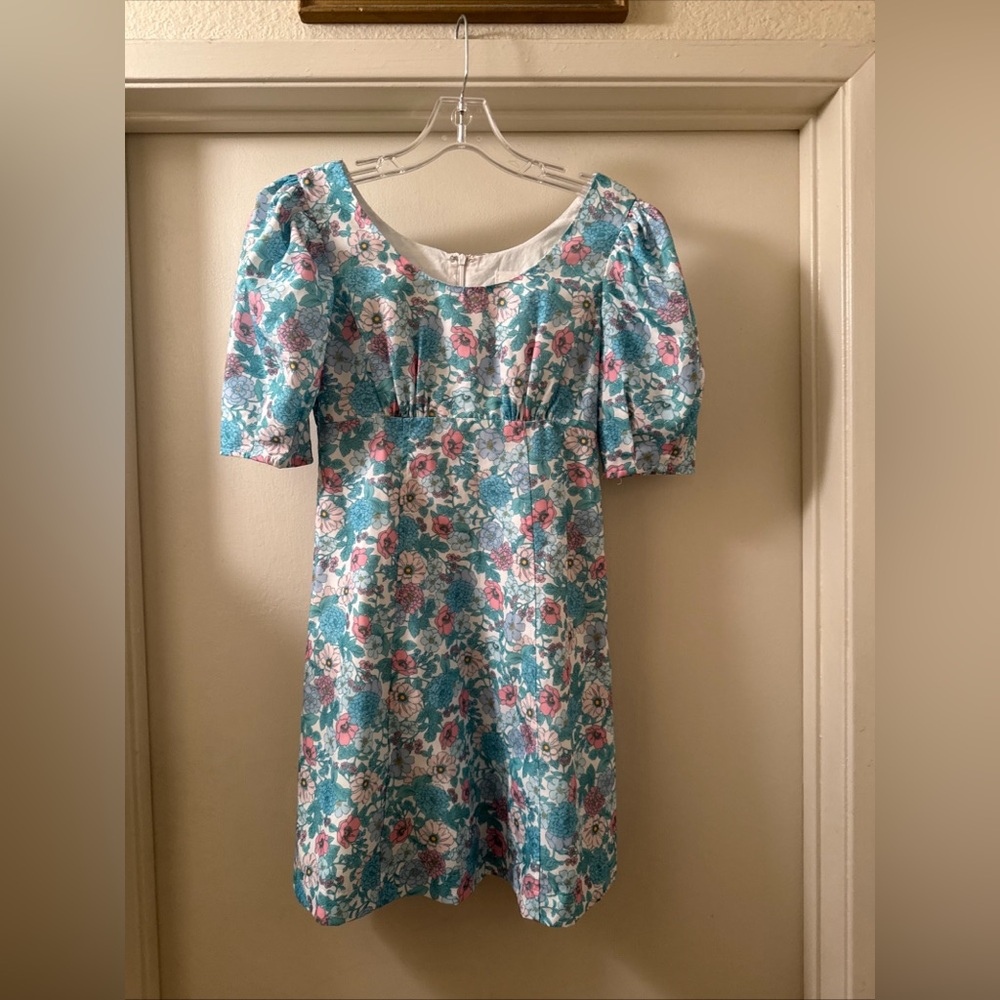 Tuckernuck Hyacinth House Womens Sallie Dress Puff Sleeve Floral Romantic xxs
